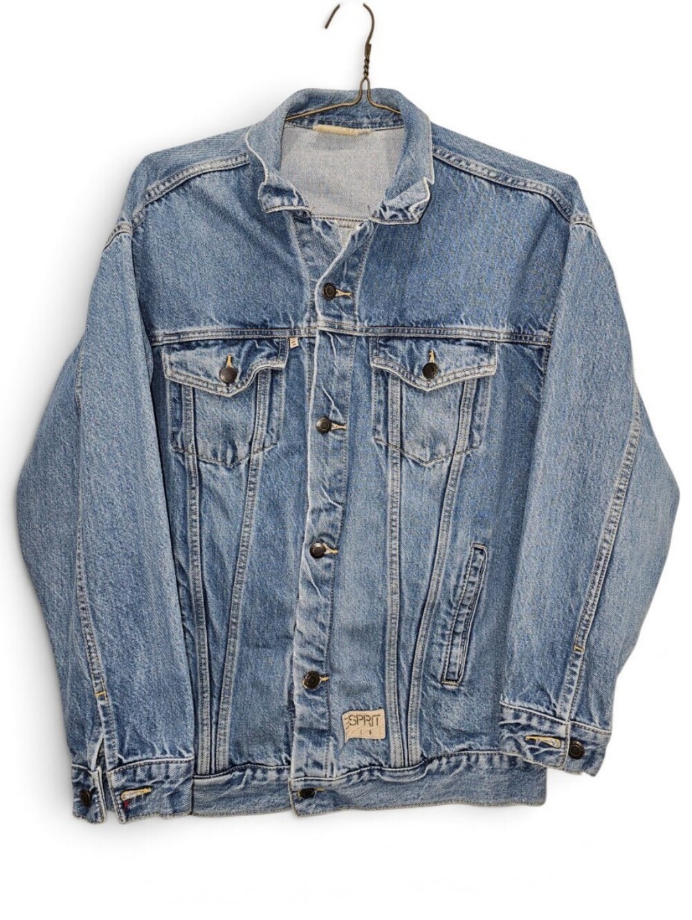 Vintage ESPIRT Light Blue Denim Jacket - Men's Casual Trucker Style, Size Medium